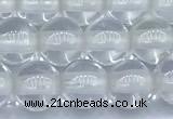 CCC637 15 inches 8mm round white crystal beads, 2mm hole