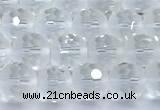 CCC640 15 inches 6mm faceted round white crystal beads