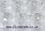 CCC642 15 inches 10mm faceted round white crystal beads