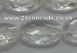 CCC805 15.5 inches 18*25mm faceted oval natural white crystal beads