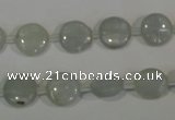 CCE10 15.5 inches 10mm flat round natural celestite gemstone beads