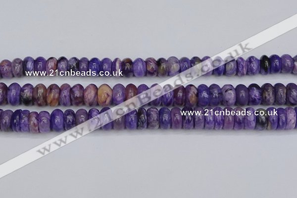 CCG118 15.5 inches 6*11mm rondelle charoite gemstone beads