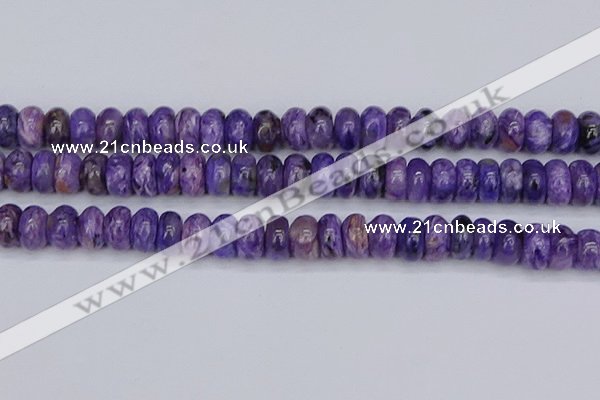 CCG123 15.5 inches 6*11mm rondelle charoite gemstone beads