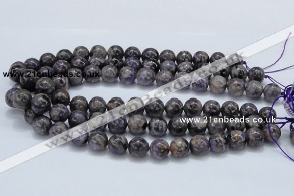 CCG23 15.5 inches 14mm round natural charoite gemstone beads