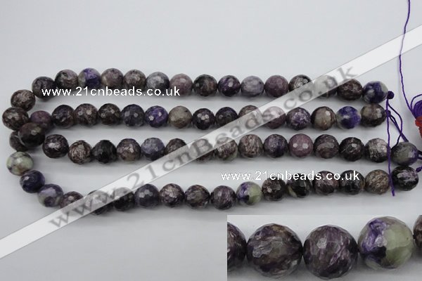 CCG53 15.5 inches 10mm faceted round natural charoite beads