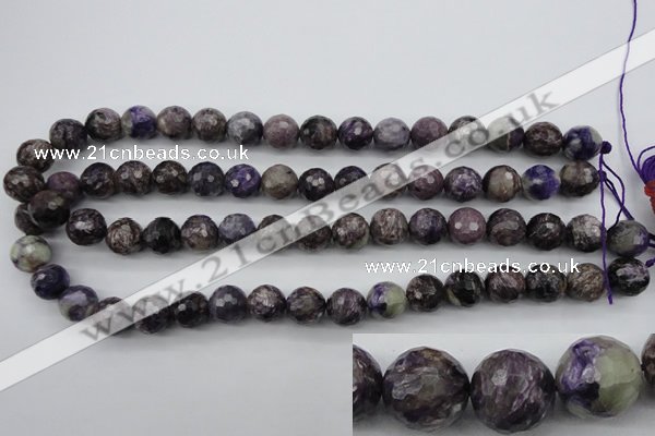 CCG58 15.5 inches 11mm faceted round natural charoite beads