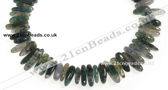 CCH05 16 inches moss agate chips gemstone beads wholesale