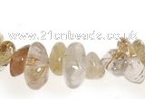 CCH11 16 inches quartz rutilated chips gemstone beads wholesale