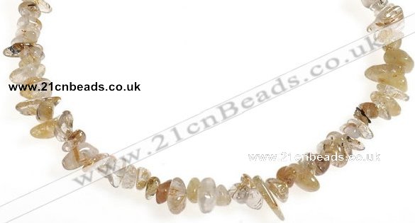 CCH11 16 inches quartz rutilated chips gemstone beads wholesale