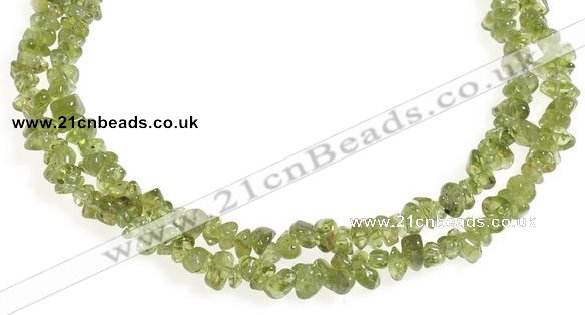 CCH16 35 inches green peridot chips gemstone beads wholesale