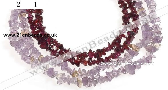 CCH19 34 inches garnet chips & amethyst chips beads wholesale