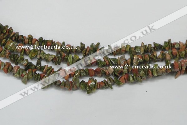 CCH203 34 inches 3*5mm unakite chips gemstone beads wholesale