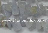 CCH218 34 inches 5*8mm blue chalcedony chips gemstone beads wholesale