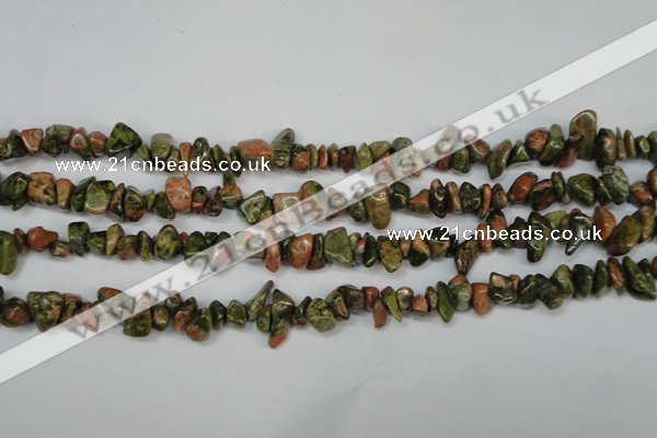 CCH225 34 inches 5*8mm unakite chips gemstone beads wholesale