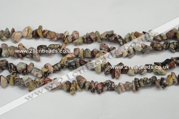 CCH226 34 inches 5*8mm red leopard skin jasper chips beads wholesale