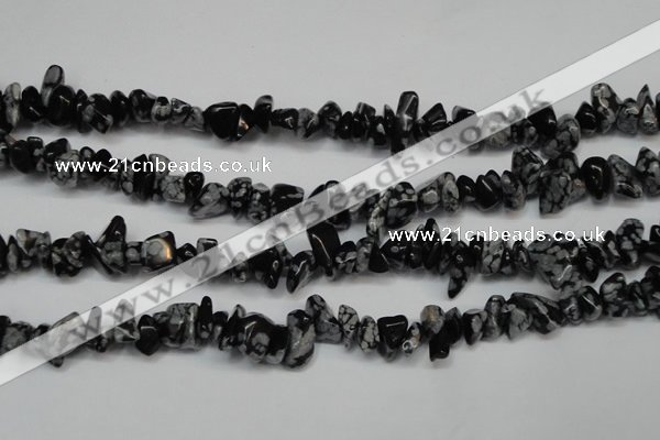 CCH227 34 inches 5*8mm snowflake obsidian chips gemstone beads wholesale