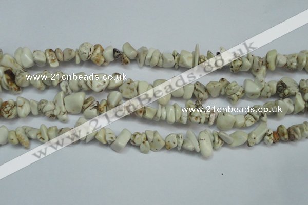 CCH232 34 inches 5*8mm white howlite turquoise chips beads wholesale