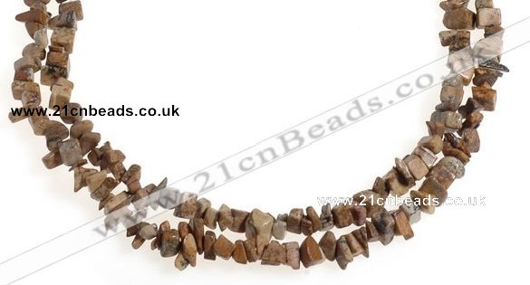 CCH27 35 inches picture jasper chips gemstone beads wholesale