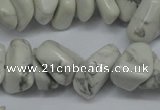 CCH280 34 inches 8*12mm white howlite turquoise chips beads wholesale