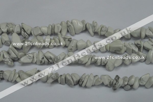 CCH280 34 inches 8*12mm white howlite turquoise chips beads wholesale