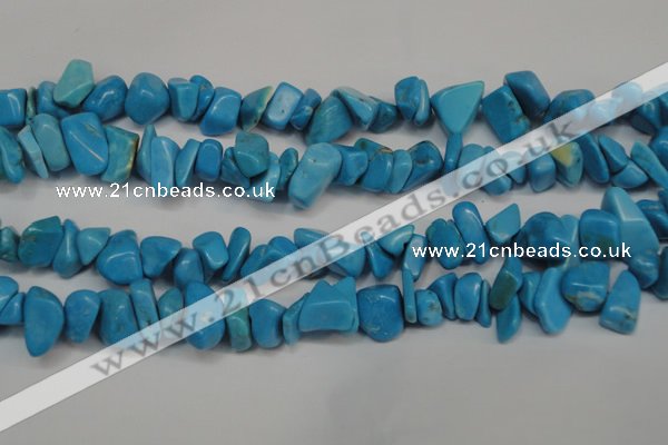 CCH282 34 inches 8*12mm dyed turquoise chips beads wholesale