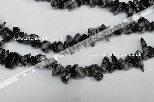 CCH299 34 inches 8*12mm snowflake obsidian chips gemstone beads wholesale