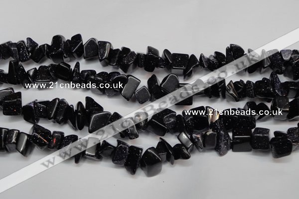 CCH302 34 inches 8*12mm blue goldstone chips gemstone beads wholesale