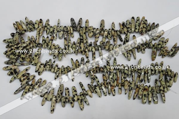 CCH344 15.5 inches 5*20mm dalmatian jasper chips beads wholesale