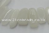 CCH407 15.5 inches 6*18mm - 10*22mm white jade chips beads