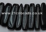 CCH409 15.5 inches 6*25mm - 7*35mm black agate chips beads