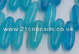 CCH500 15.5 inches 6*18mm - 8*25mm dyed white jade chips beads