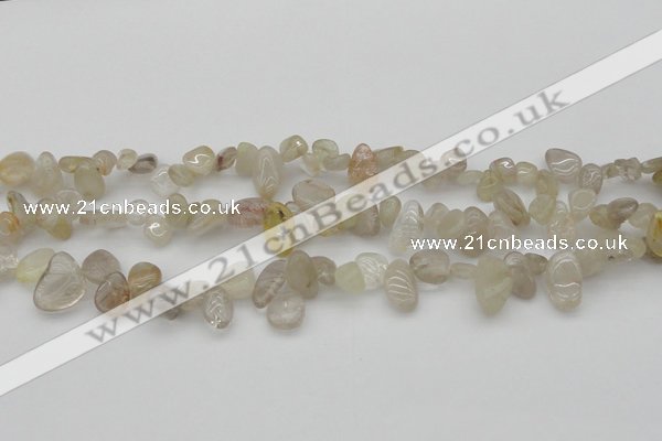 CCH622 15.5 inches 6*8mm - 10*14mm golden rutilated quartz chips beads