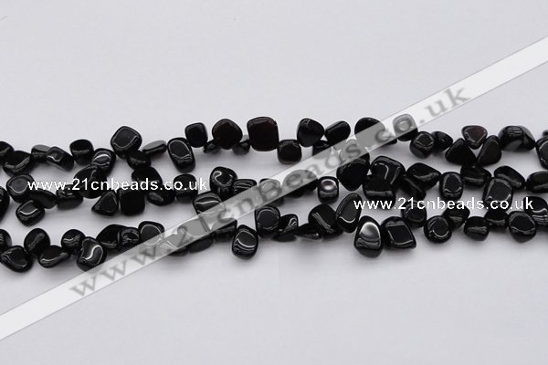 CCH640 15.5 inches 6*8mm - 10*14mm black agate chips beads