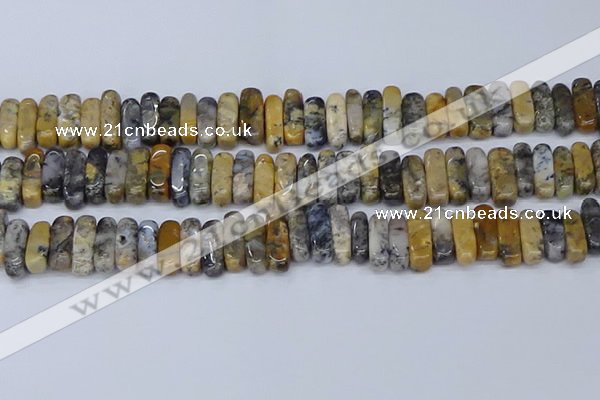 CCH712 15.5 inches 5*10mm - 5*15mm black moss opal chips beads