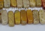 CCH713 15.5 inches 5*10mm - 5*15mm fossil coral chips beads