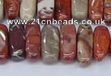 CCH715 15.5 inches 5*10mm - 5*15mm red porcelain chips beads