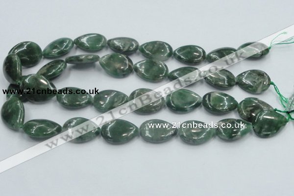 CCJ07 15.5 inches 18*25mm flat teardrop natural African jade beads