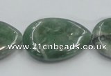 CCJ08 15.5 inches 22*30mm flat teardrop natural African jade beads