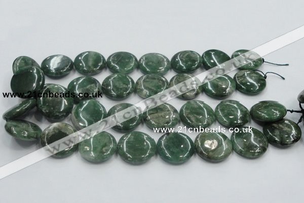 CCJ09 15.5 inches 25mm flat round natural African jade beads wholesale