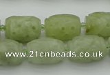 CCJ323 15.5 inches 12*16mm - 13*18mm carved drum China jade beads