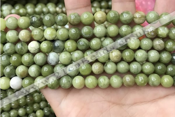 CCJ332 15.5 inches 8mm round green China jade beads wholesale