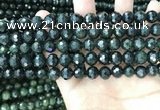 CCJ343 15.5 inches 6mm faceted round dark green jade beads