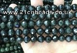 CCJ345 15.5 inches 10mm faceted round dark green jade beads