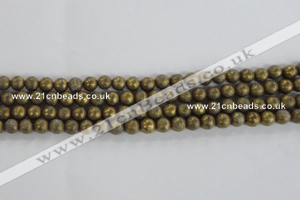 CCJ351 15.5 inches 8mm carved round plated China jade beads