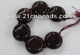 CCJ361 35mm carved coin China jade beads wholesale