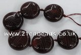 CCJ362 40mm carved coin China jade beads wholesale