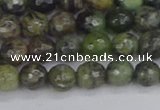 CCJ421 15.5 inches 6mm faceted round dendritic green jade beads