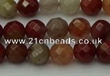 CCJ461 15.5 inches 6mm faceted round colorful jasper beads