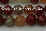 CCJ462 15.5 inches 8mm faceted round colorful jasper beads