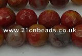 CCJ463 15.5 inches 10mm faceted round colorful jasper beads